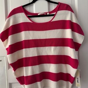 Striped Pink and White Knit Top